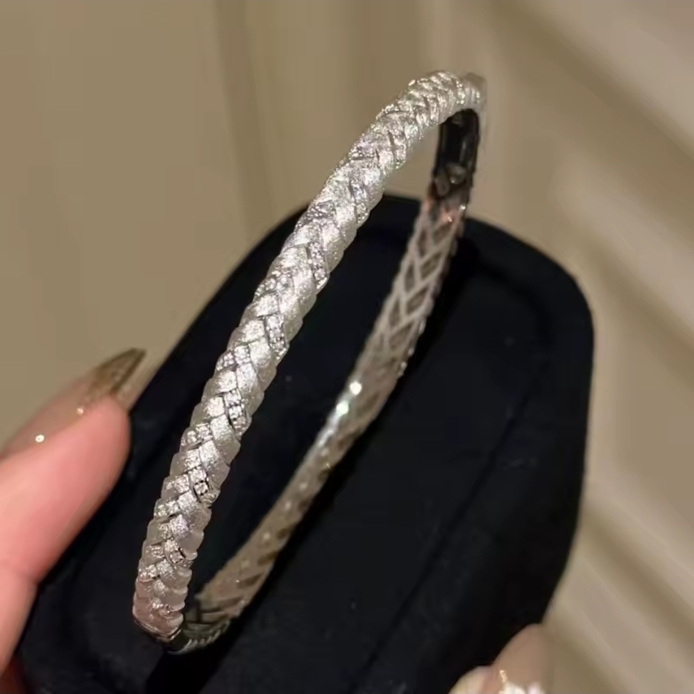 Braided Metallic Silver Bracelet